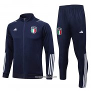 Jacke Trainingsanzug Italien Kinder 2023-2024 Blau