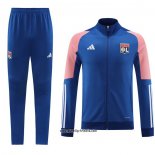 Jacke Trainingsanzug Olympique Lyon 2023-2024 Blau