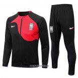 Jacke Trainingsanzug Südkorea 2022-2023 Schwarz y Rot