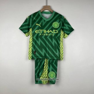 Manchester City Torwarttrikot Kinder 2023-2024 Grun