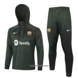 Sweatshirt Trainingsanzug Barcelona Kinder 2023-2024 Grun Oscuro