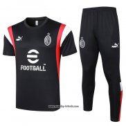 Trainingsanzug AC Milan Kurzarm 2023-2024 Schwarz