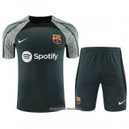 Trainingsanzug Barcelona Kurzarm 2023-2024 Grun - Kurze Hose