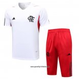 Trainingsanzug Flamengo Kurzarm 2023-2024 WeiB - Kurze Hose