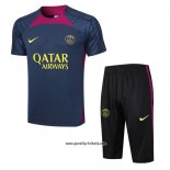 Trainingsanzug Paris Saint-Germain Kurzarm 2023-2024 Blau - Kurze Hose