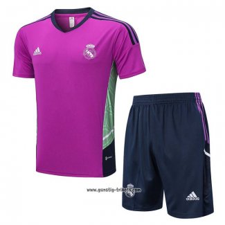 Trainingsanzug Real Madrid Kurzarm 2022-2023 Purpura - Kurze Hose