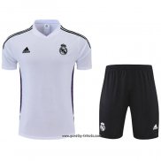 Trainingsanzug Real Madrid Kurzarm 2022-2023 WeiB y Purpura - Kurze Hose