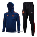 Trainingsanzug mit Kapuze Manchester United 2023-2024 Blau