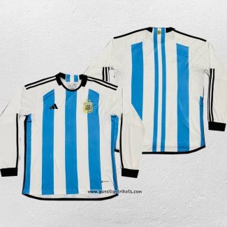 Argentinien 3 Estrellas Heimtrikot Langarm 2022