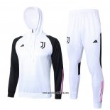 Sweatshirt Trainingsanzug Juventus 2023-2024 WeiB y Schwarz