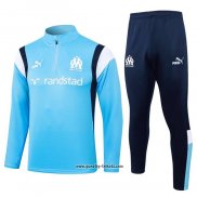 Sweatshirt Trainingsanzug Olympique Marsella 2023-2024 Blau Claro
