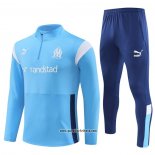 Sweatshirt Trainingsanzug Olympique Marsella Kinder 2023-2024 Blau