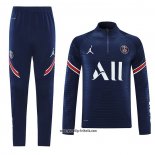 Sweatshirt Trainingsanzug Paris Saint-Germain Jordan 2022-2023 Blau