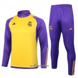 Sweatshirt Trainingsanzug Real Madrid Kinder 2023-2024 Gelb
