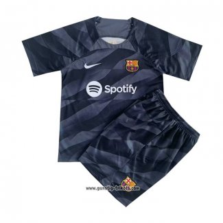 Barcelona Torwarttrikot Kinder 2023-2024 Schwarz