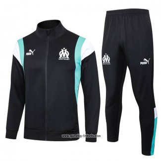 Jacke Trainingsanzug Olympique Marsella 2023-2024 Schwarz