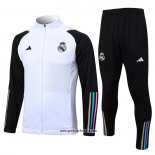 Jacke Trainingsanzug Real Madrid Kinder 2023-2024 WeiB y Schwarz