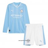 Manchester City Heimtrikot Langarm Kinder 2023-2024