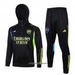 Sweatshirt Trainingsanzug Arsenal Kinder 2023-2024 Schwarz y Grun