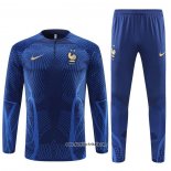 Sweatshirt Trainingsanzug Frankreich 2022-2023 Blau Oscuro
