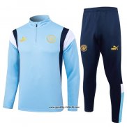 Sweatshirt Trainingsanzug Manchester City 2023-2024 Blau Claro