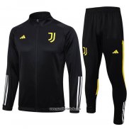 Jacke Trainingsanzug Juventus Kinder 2023-2024 Schwarz