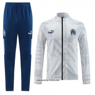 Jacke Trainingsanzug Olympique Marsella 2022-2023 WeiB