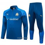 Sweatshirt Trainingsanzug Olympique Marsella Kinder 2023-2024 Blau