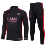 Sweatshirt Trainingsanzug Paris Saint-Germain Jordan 2023-2024 Schwarz