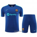 Trainingsanzug Barcelona Kurzarm 2023-2024 Blau - Kurze Hose