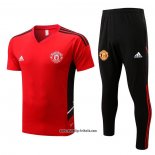 Trainingsanzug Manchester United Kurzarm 2022-2023 Rot