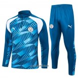 Sweatshirt Trainingsanzug Manchester City Kinder 2023-2024 Blau