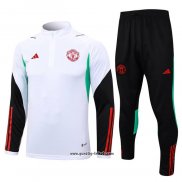 Sweatshirt Trainingsanzug Manchester United 2023-2024 WeiB
