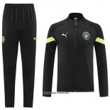 Jacke Trainingsanzug Manchester City 2022-2023 Schwarz