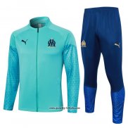 Jacke Trainingsanzug Olympique Marsella 2023-2024 Blau