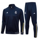 Jacke Trainingsanzug Real Madrid 2023-2024 Blau