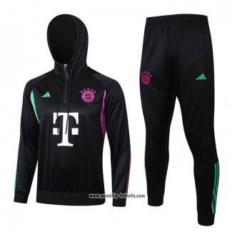 Sweatshirt Trainingsanzug Bayern München 2023-2024 Schwarz y WeiB