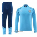 Sweatshirt Trainingsanzug Manchester City 2023-2024 Blau Claro