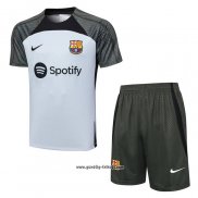 Trainingsanzug Barcelona Kurzarm 2023-2024 Grau - Kurze Hose