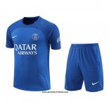 Trainingsanzug Paris Saint-Germain Kurzarm 2022-2023 Blau Oscuro - Kurze Hose