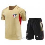 Trainingsanzug Sao Paulo Kurzarm 2023-2024 Gelb - Kurze Hose