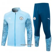 Jacke Trainingsanzug Manchester City 2023-2024 Blau
