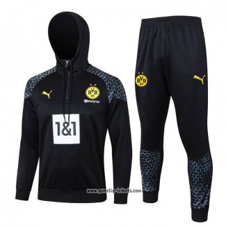 Sweatshirt Trainingsanzug Borussia Dortmund 2023-2024 Schwarz