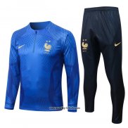 Sweatshirt Trainingsanzug Frankreich 2022-2023 Blau