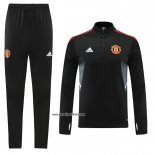 Sweatshirt Trainingsanzug Manchester United 2022-2023 Schwarz