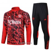 Sweatshirt Trainingsanzug Manchester United 2023-2024 Rot