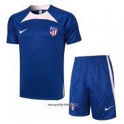 Trainingsanzug Atletico Madrid Kurzarm 2023-2024 Blau - Kurze Hose