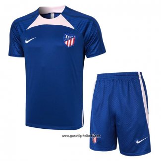 Trainingsanzug Atletico Madrid Kurzarm 2023-2024 Blau - Kurze Hose