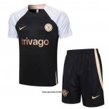 Trainingsanzug Chelsea Kurzarm 2023-2024 Schwarz - Kurze Hose