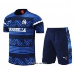 Trainingsanzug Olympique Marsella Kurzarm 2022-2023 Blau - Kurze Hose